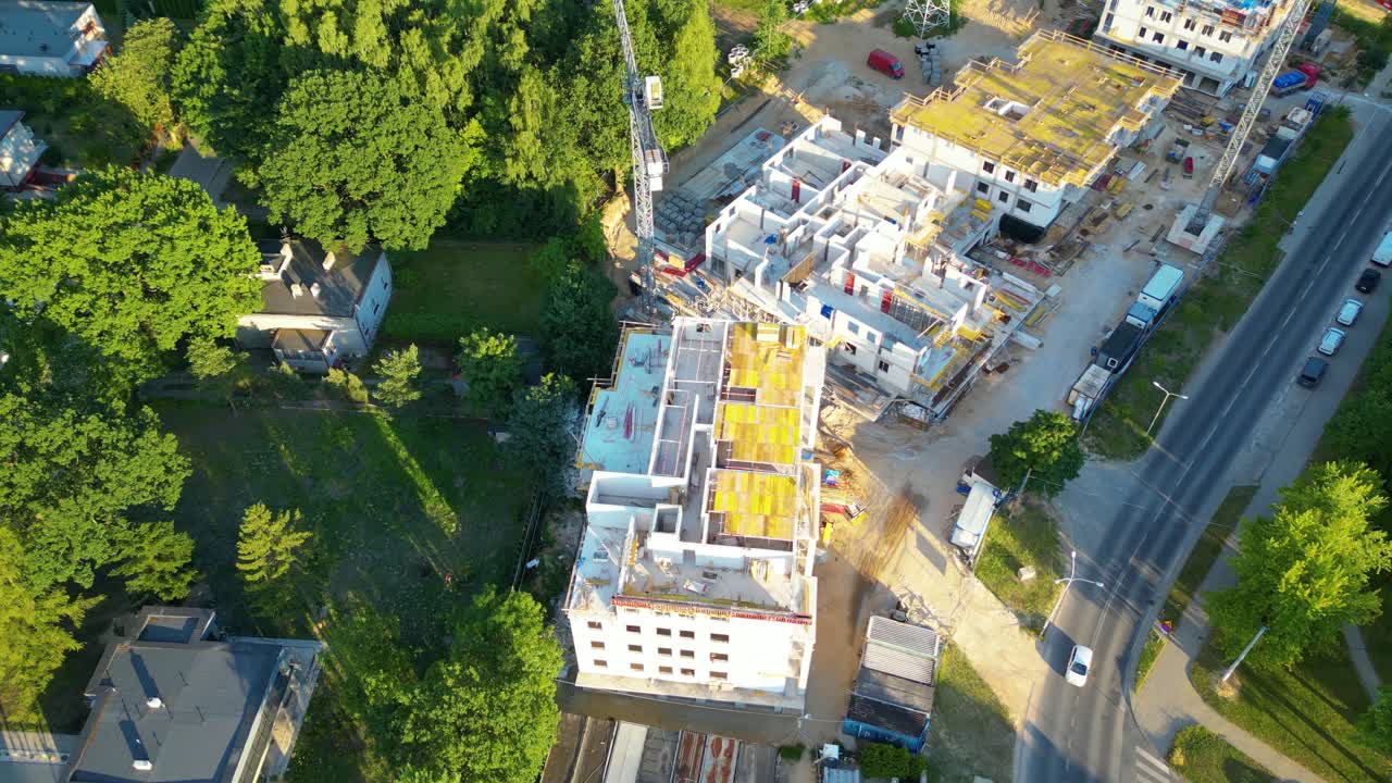 새로운 건설 개발 사이트에 대한 공중 비행