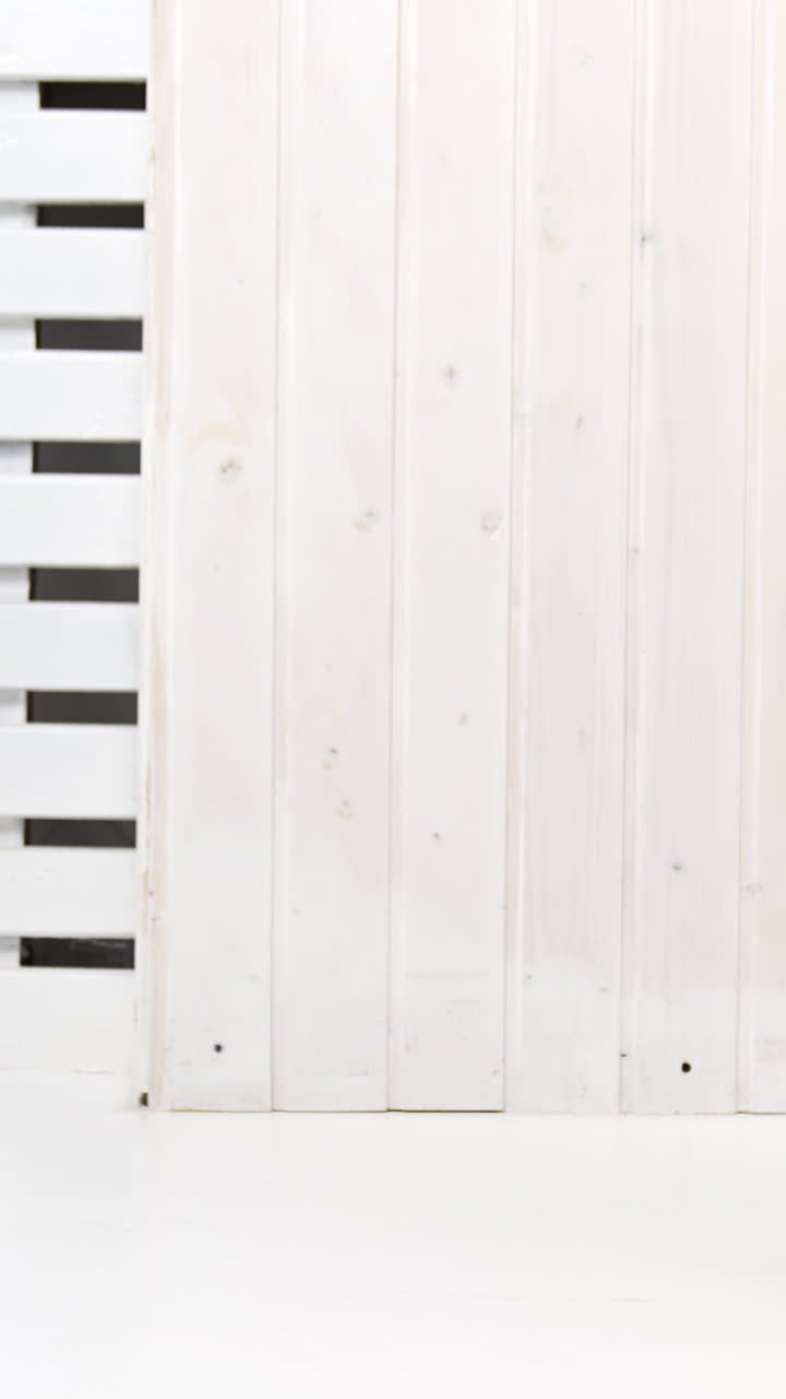 Footwear stylish trying in boutique. Woman shoe store showroom. Vertical video