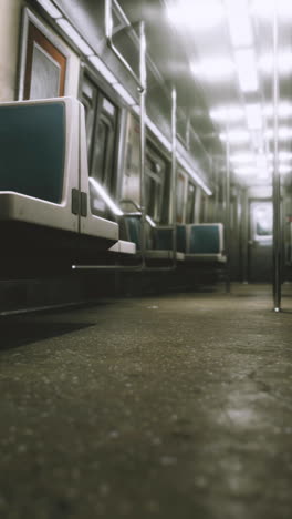 empty subway car with seats