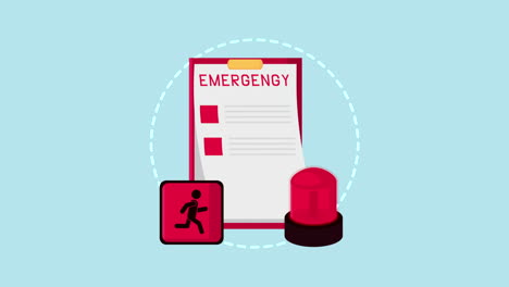 city emergency service with red light animation