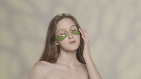 teenage girl with eye patches