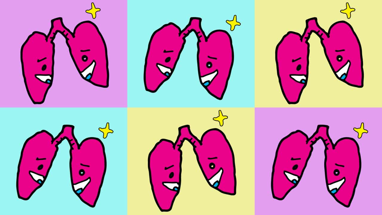 kids drawing pop art seamless background with theme of lung
