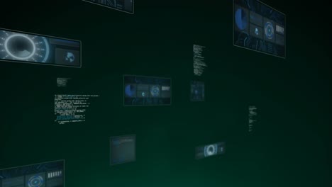 Animation-of-scopes-and-data-processing-over-dark-background