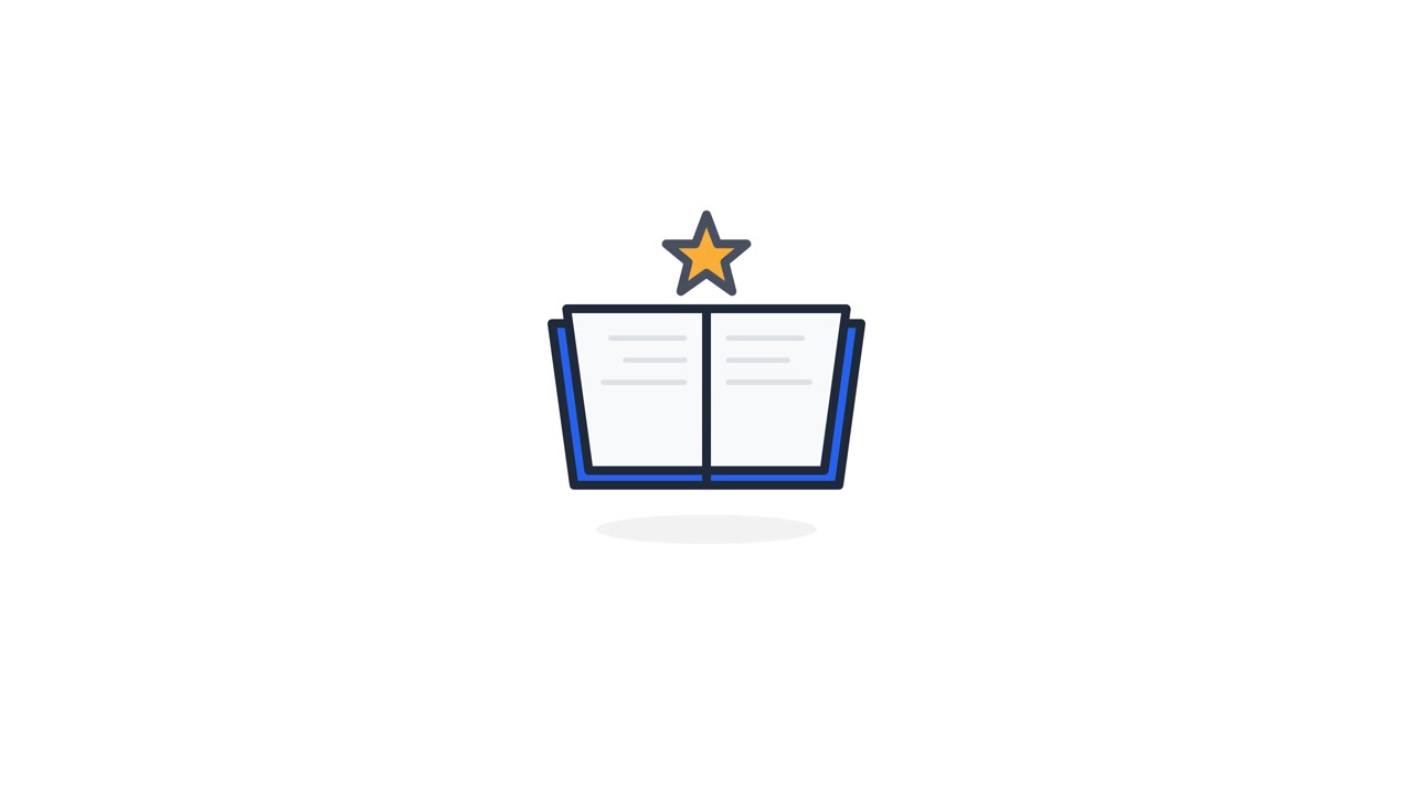 Animated Icon of an Open Book with a Star