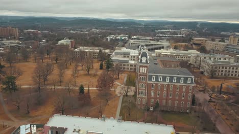 this shot shows a wide variety of buildings located at the university of arkansas campus