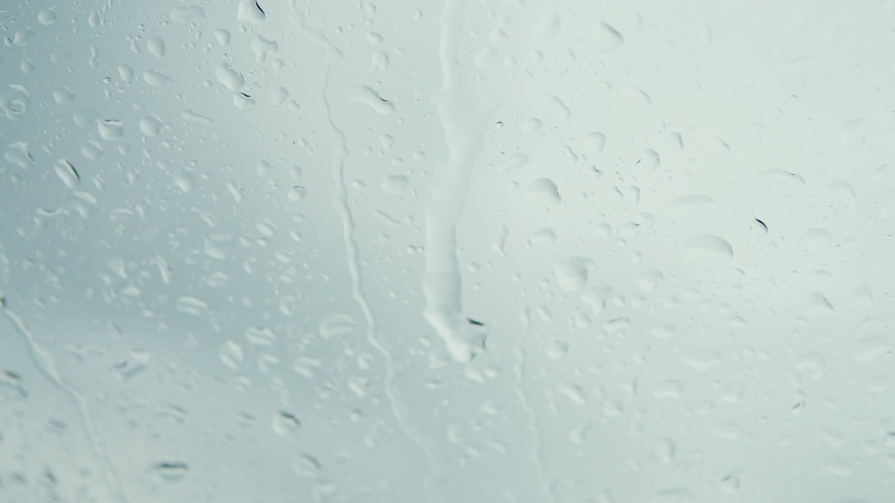 Water Drops Of Rain  Glass Background