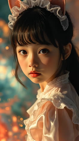 어린 소녀 의 클로즈업 초상화