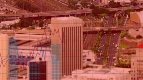 animación del paisaje urbano sobre el procesamiento de datos
