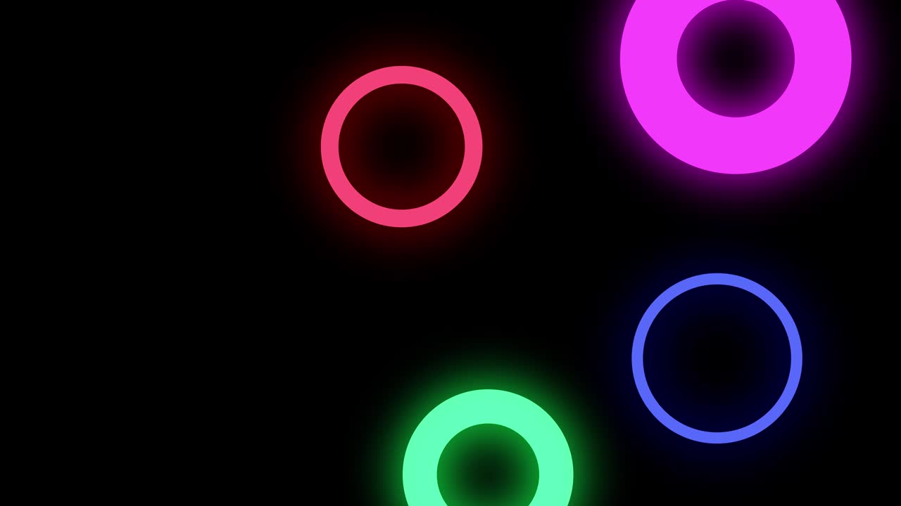 marco de neón de luz abstracta en fondo negro. club de fiesta láser muestra animación en bucle. video 4k