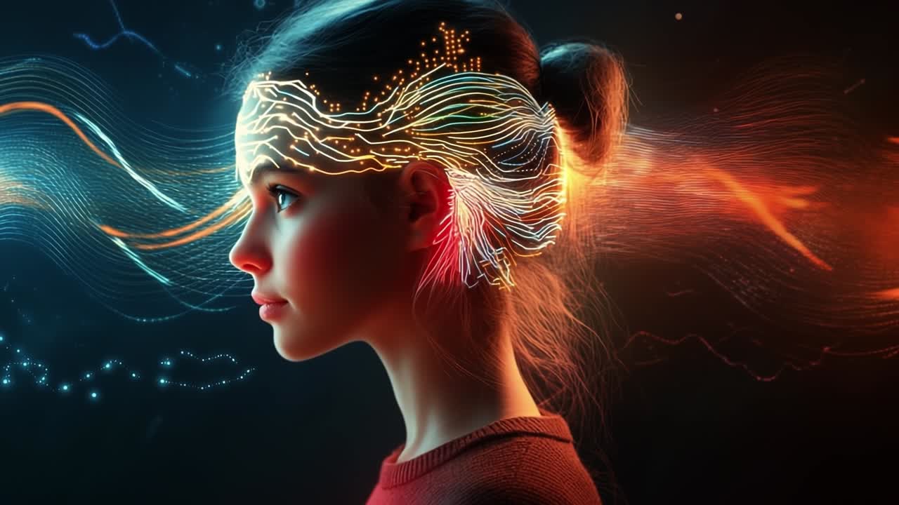 Woman's Brain with Neural Network