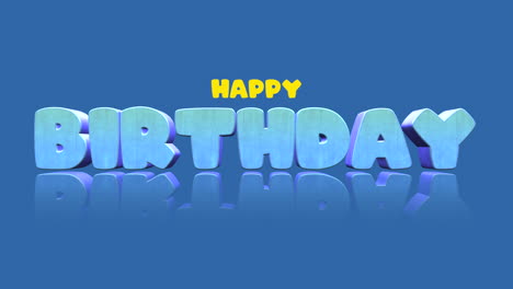 texto de felicitación de cumpleaños de dibujos animados en gradiente de moda azul