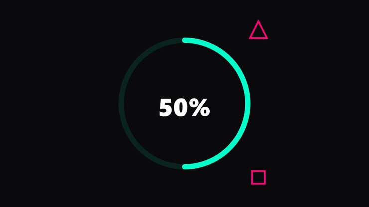Digital Loading Progress Bar Animation with Geometric Shapes