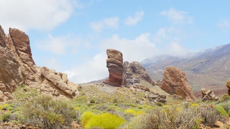 formación rocosa de rocas garcia nube lapso de tiempo, parque nacional del teide