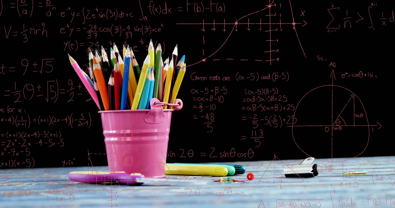 Animation of mathematical data processing over school items