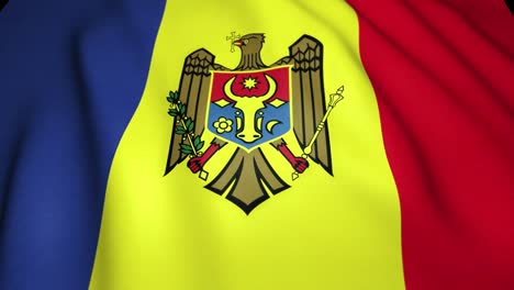 waving realistic moldova a flag in 4k, loop animation