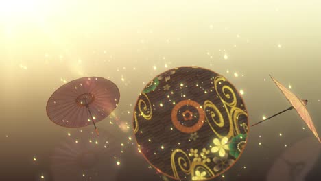 japanese chinese umbrella parasol loop animation