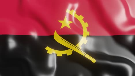 3d flag of country angola fluttering in the breeze background. 4k animated seamless loop video clip in a realistic way