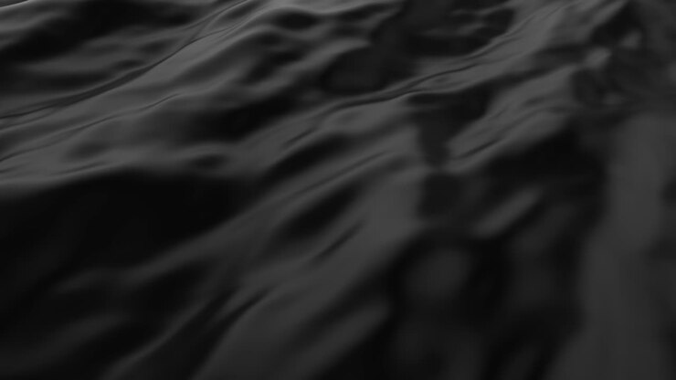 Abstract smooth surface with ripples on a black canvas. Cloth with waves. Fashion luxury textile. For advertising, poster, branding, web. 3D animation of seamless loop. 4K UHD