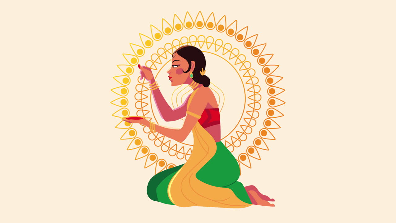 mujer india en traje tradicional