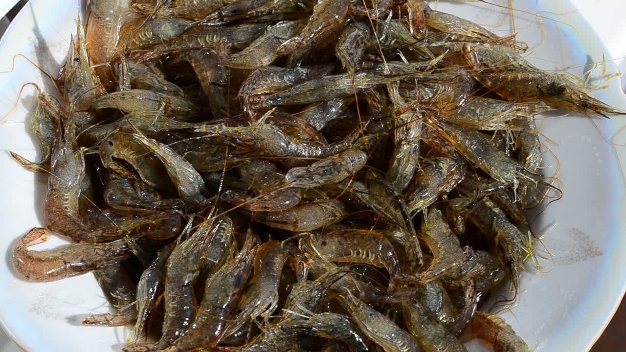 Scatto di un gambero. Gamberi su un piatto