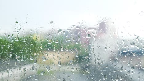 rain droplets on a wet window