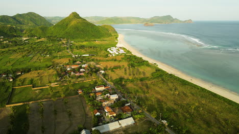 aerial view of the pristine and tranquil torok bay in lombok island