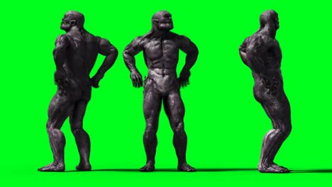 animación de monstruos aterradores. físico, movimiento, desenfoque. animación realista en 4k. pantalla verde