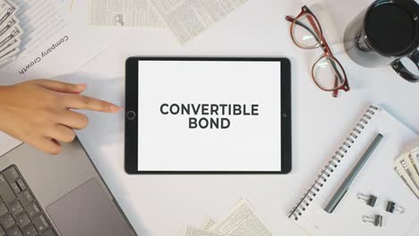 convertible bond displaying on a tablet screen