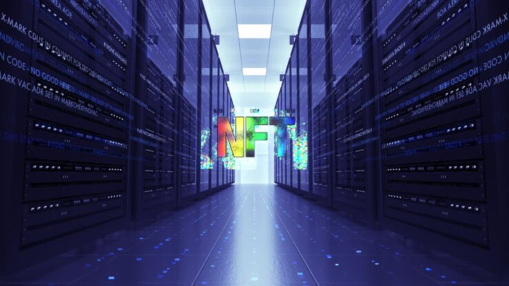 NFT Crypto Art Technology Server Room