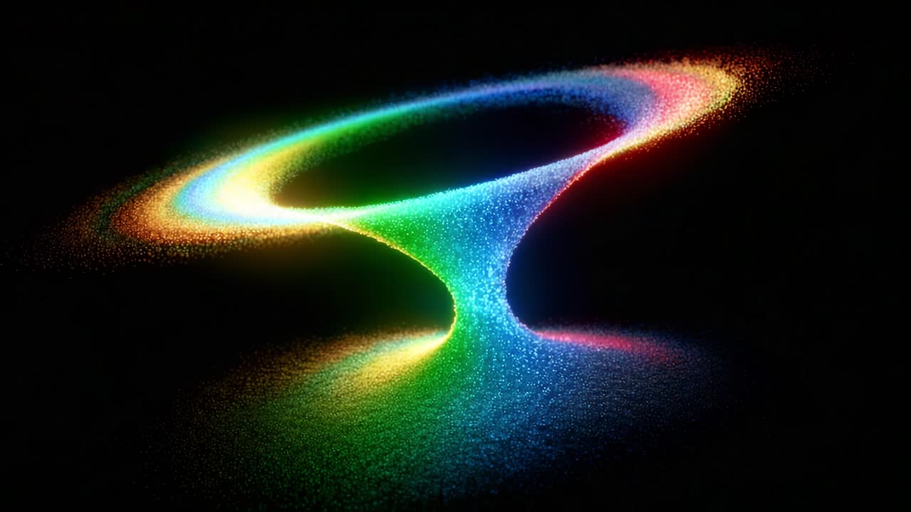 A mesmerizing swirling vortex of vibrant colors creates a stunning visual effect, showcasing a captivating interplay of light and motion in a digital art representation