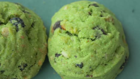 close-up of pistachio cookies