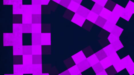 cara alienígena pixelada patrón cuadrado púrpura, negro y azul