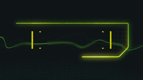 futuristic neon green waveform on black background digital display of power or voltage meter