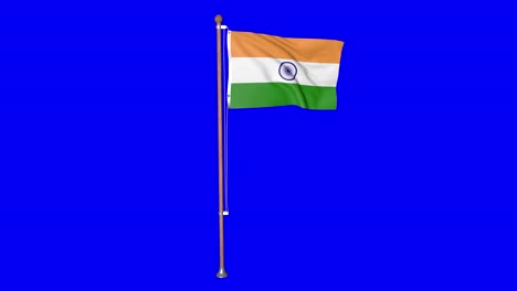 Greenscreen-Indien-Flagge-Mit-Fahnenmast