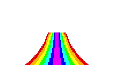 el movimiento de píxeles vintage de la forma arco iris con nubes por encima en el punto de vista delantero se puede usar para un fondo animado colorido el fondo es un bucle sin costuras.