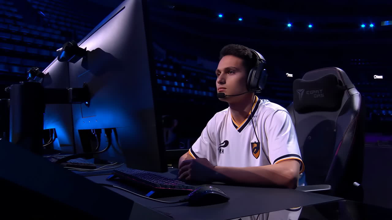 Esports Player Competing at a Gaming Event