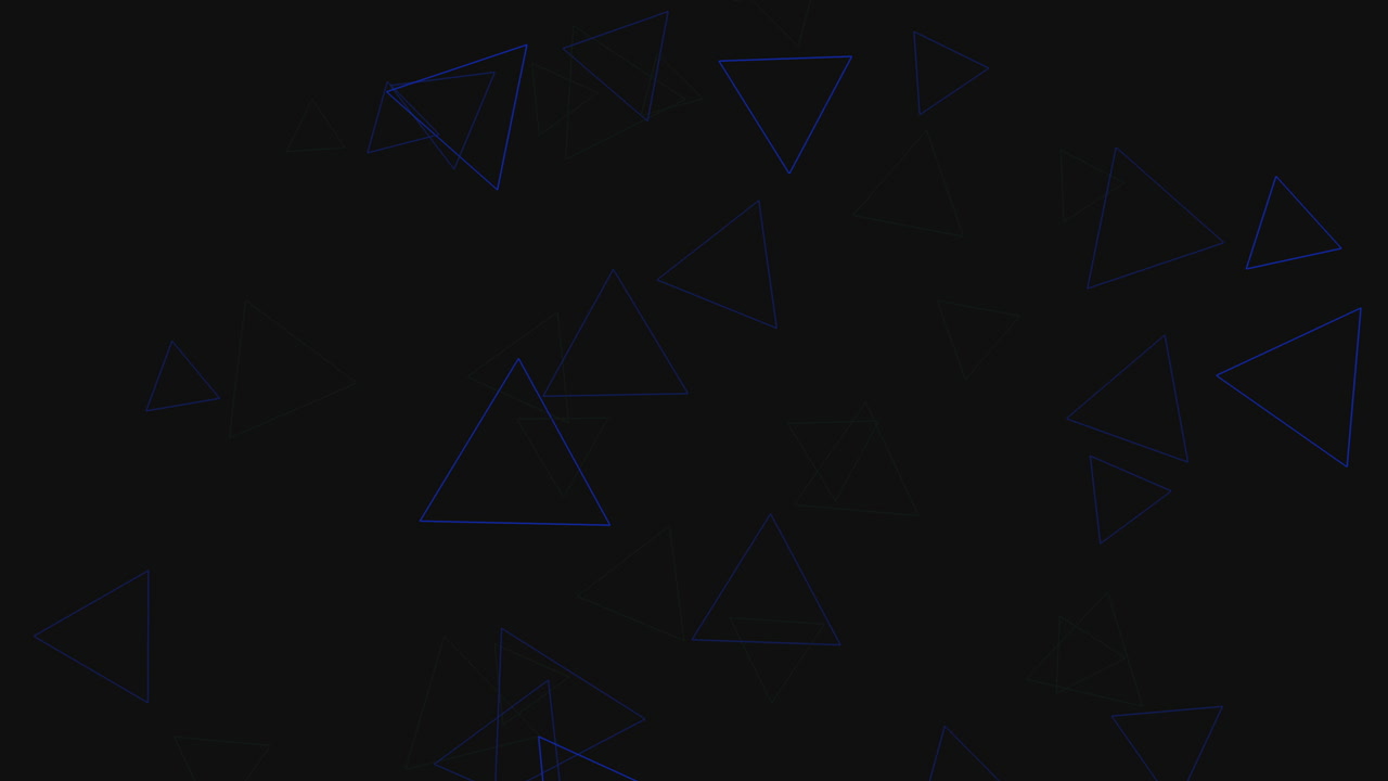patrón de triángulo azul dinámico sobre un fondo negro en negrita