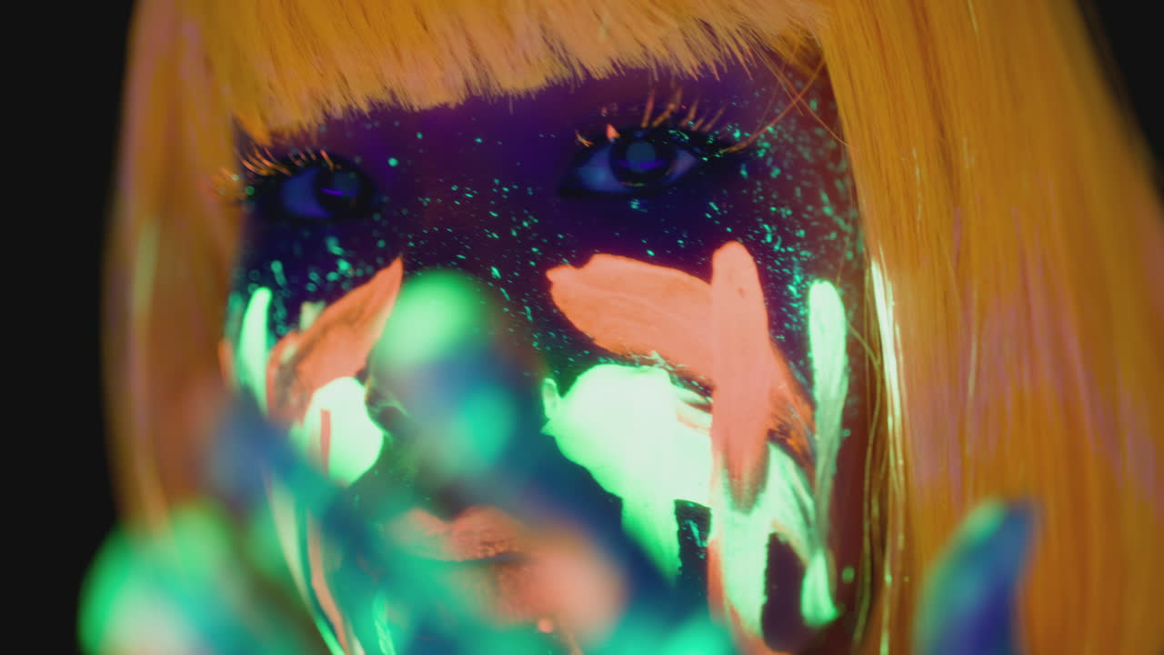 retrato de arte facial de neón