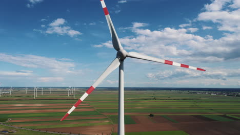 aerial shot of wind turbines