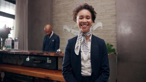 hotel receptionist smiling