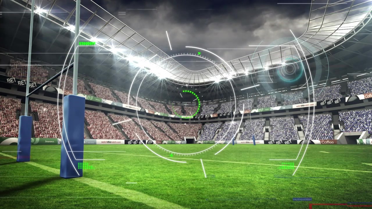 Animation of interference and scope scanning over stadium