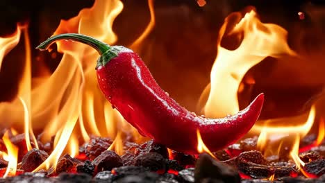 a red hot chili pepper on fire with smoke coming out of it