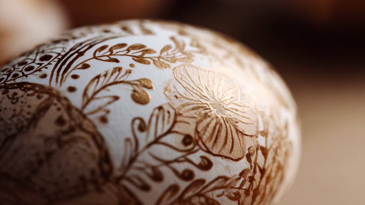Decorated Easter Egg with Floral Pattern