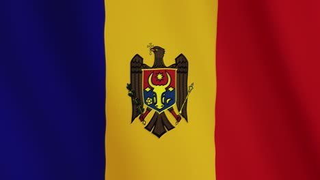 moldova flag waving animation. full screen. symbol of the country