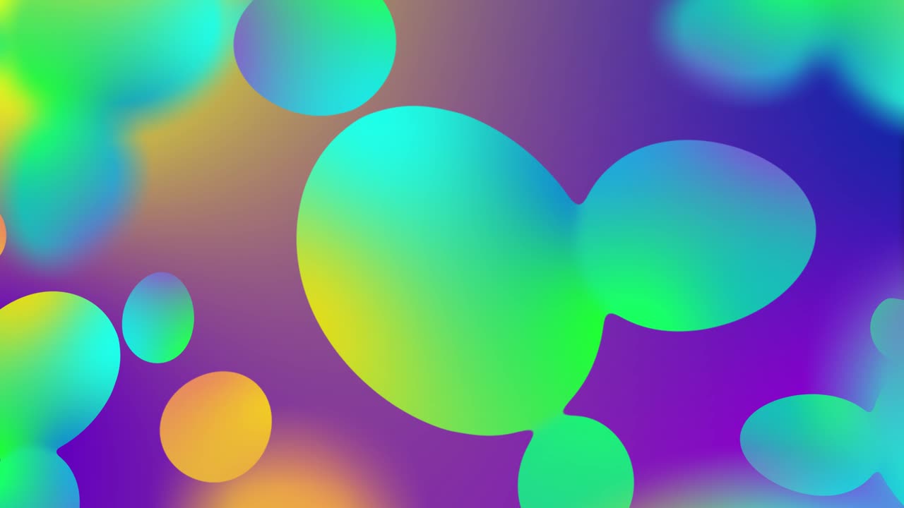 imitación de una lámpara de cera. objetos multicolores cambian de forma al azar, se mueven y se fusionan en un fondo gradiente. objetos geométricos blancos se mueven al azar