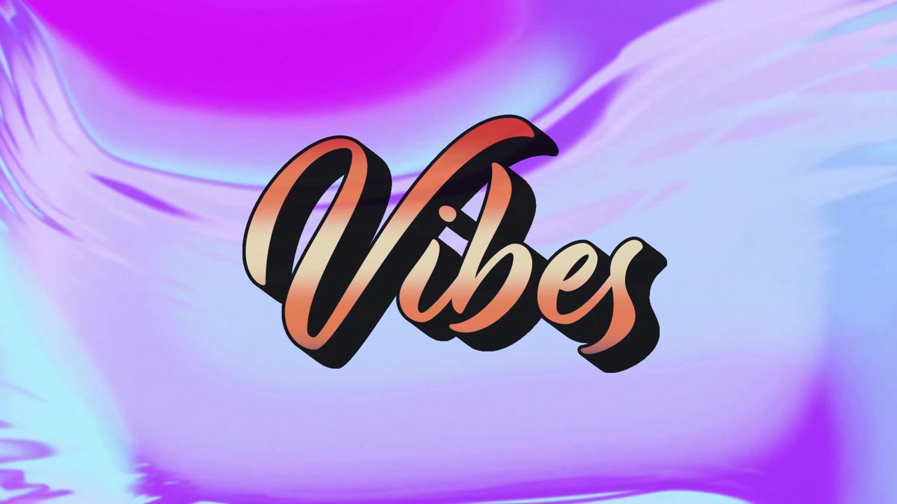 Faldskygge fremvoksende Vibes-logo, der driver magenta-akvabølger, som danner et bånd til dynamisk branding