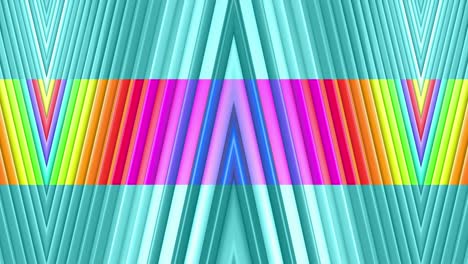 abstracto 3d sin costuras fondo brillante en 4k con cintas de arco iris. rayas multicolores arcoirís moverse cíclicamente en geometría simple estilo creativo de dibujos animados. animación suave en bucle. 4