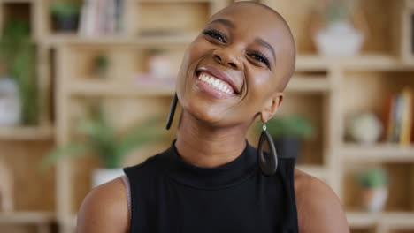 black woman, face and smile with beauty