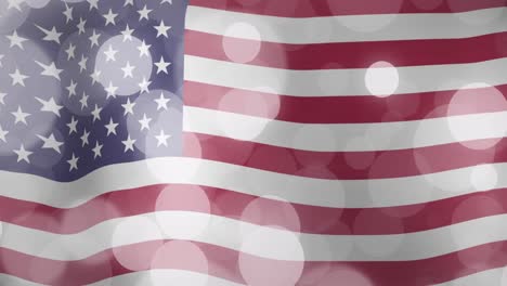 animation of light spots over flag of usa