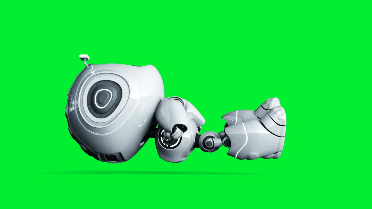 색 웃는 장난감 로 애니메이션, 물리적 움직임 흐릿함, 현실적인 녹색 스크린 4k 애니메이션, 녹색 화면